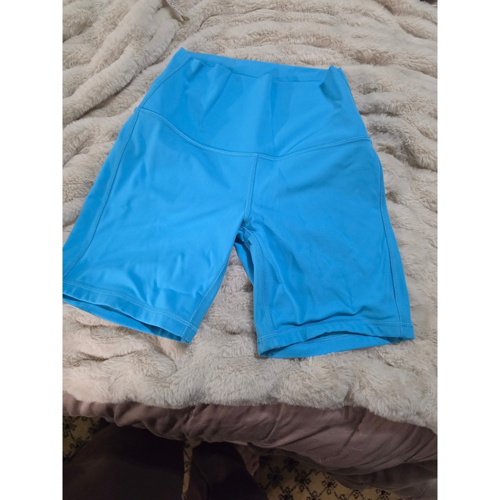 Lululemon Align High-Rise Short 6 Cyan Blue Nulu Biker Shorts LW7CK4S Size 4